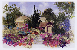 押し花館四季オリジナル絵葉書　丸屋根の家の画像　作：牧園和香子